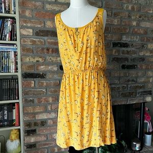 J FOR JUSTIFY Lightweight Yellow Floral Dress